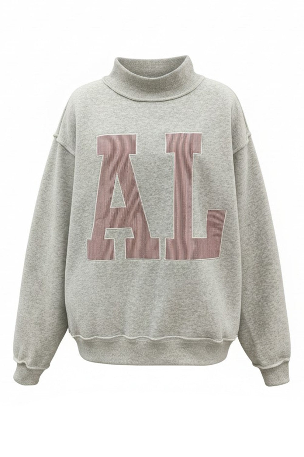 Pinstripe Embroidered Alabama (AL) Mock Neck Sweatshirt
