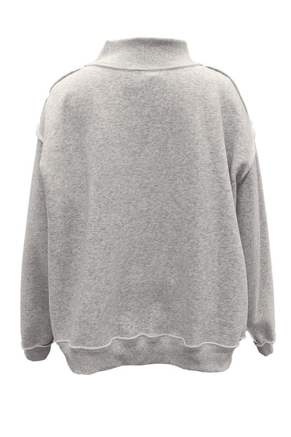 Pinstripe Embroidered Georgia (GA) Mock Neck Sweatshirt