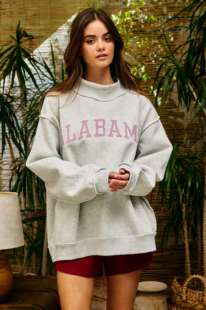 PREORDER: Embroidered Alabama Mock Neck Sweatshirt (EARLY JULY)