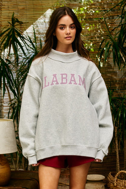 PREORDER: Embroidered Alabama Mock Neck Sweatshirt (EARLY JULY)