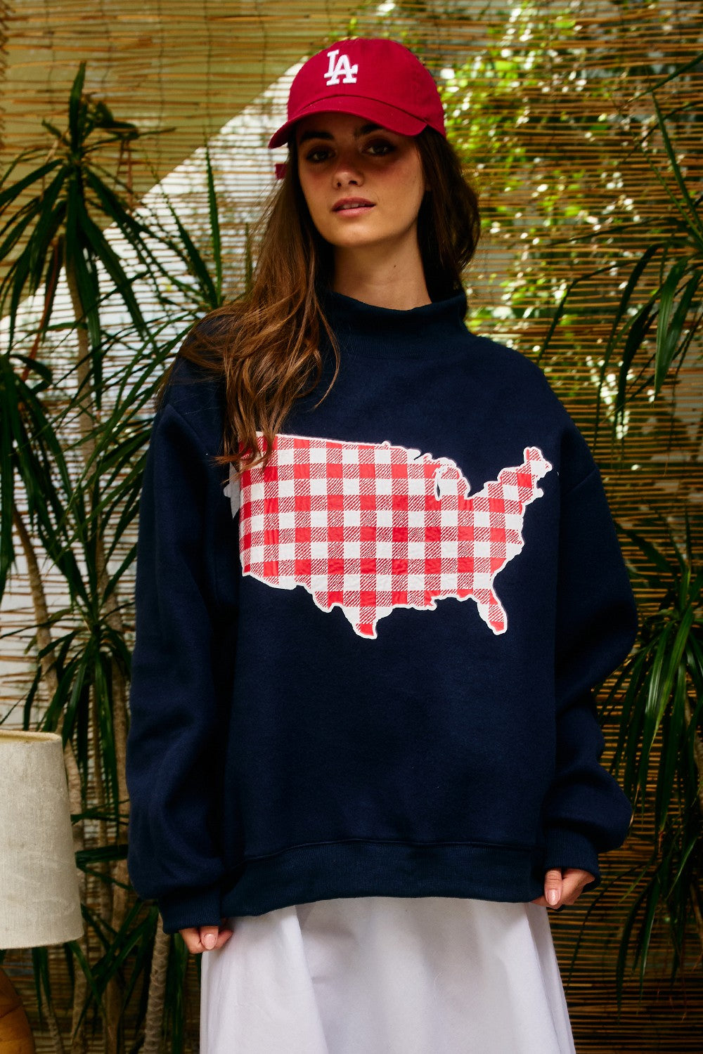 PREORDER: USA/Map Reversible Mock Neck Sweatshirt (EARLY JULY)