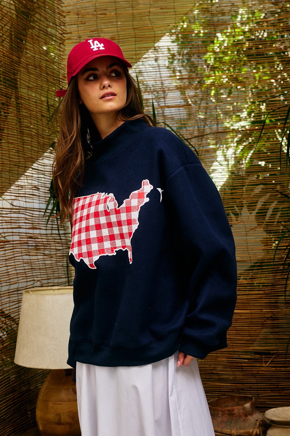 PREORDER: USA/Map Reversible Mock Neck Sweatshirt (EARLY JULY)