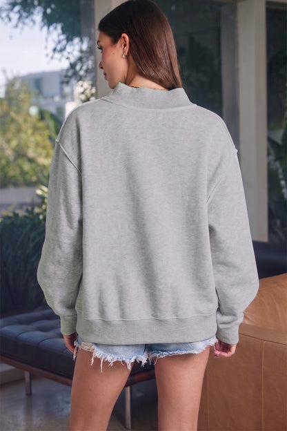 PREORDER: Pinstripe Embroidered Kentucky Mock Neck Sweatshirt (EARLY AUGUST)