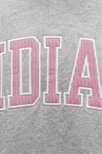 Pinstripe Embroidered Indiana Mock Neck Sweatshirt