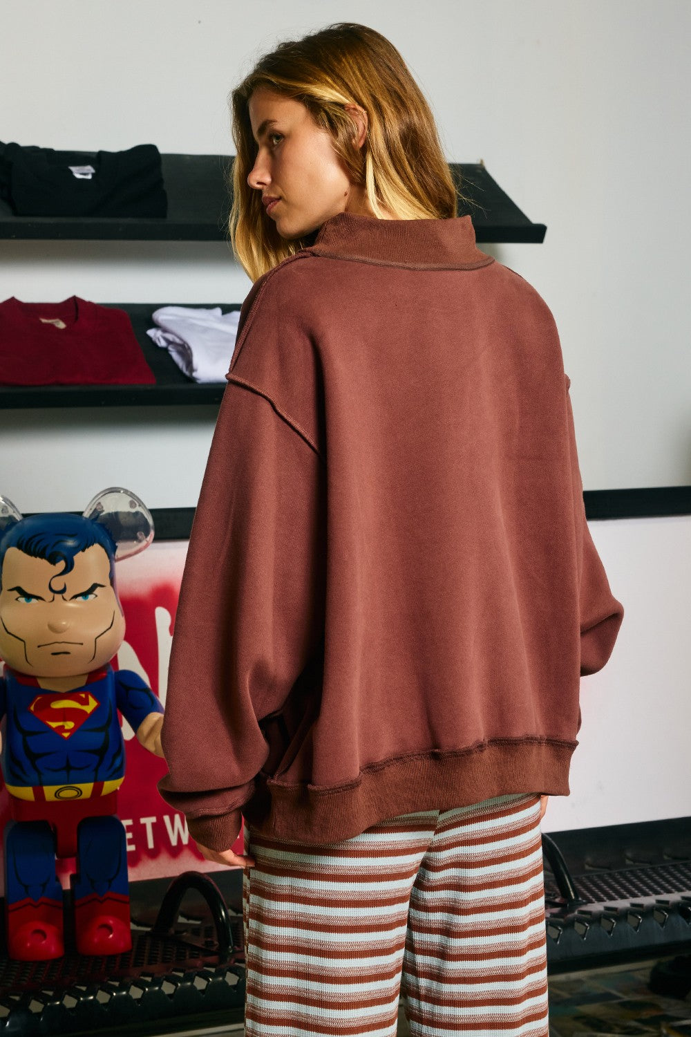 Pilates/Yoga Reversible Mock Neck Sweatshirt