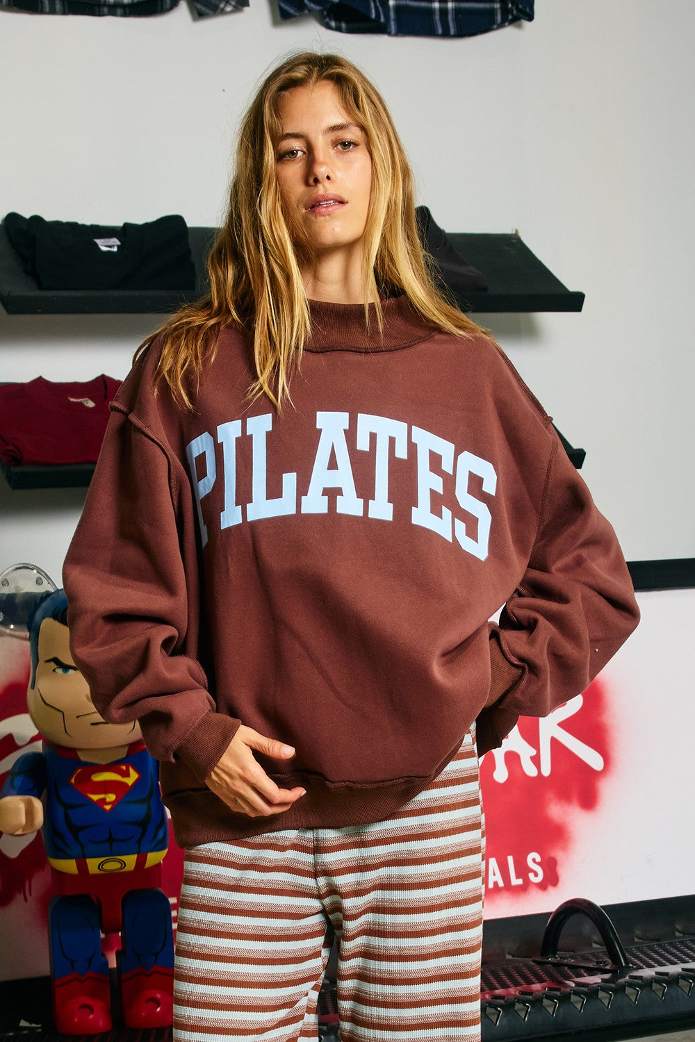 Pilates/Yoga Reversible Mock Neck Sweatshirt