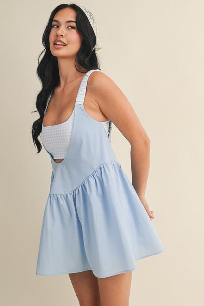 PREORDER: Sweet Escape Gingham Athletic Romper Dress (LATE JUNE)