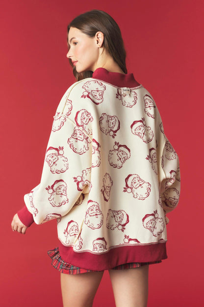PREORDER: Santa/Ho Ho Ho Reversible Mock Neck Sweatshirt (EARLY NOVEMBER)