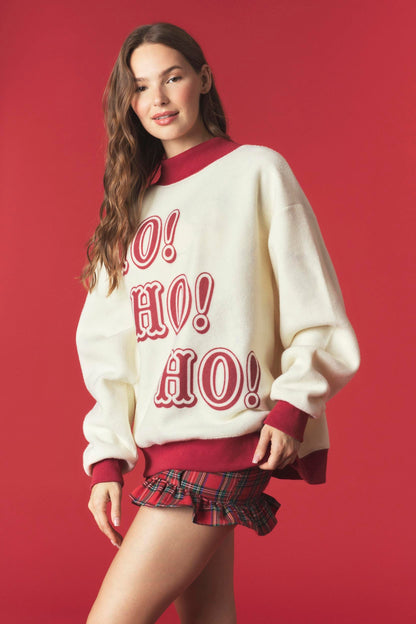PREORDER: Santa/Ho Ho Ho Reversible Mock Neck Sweatshirt (EARLY NOVEMBER)
