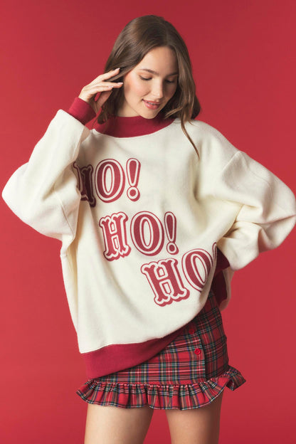 PREORDER: Santa/Ho Ho Ho Reversible Mock Neck Sweatshirt (EARLY NOVEMBER)