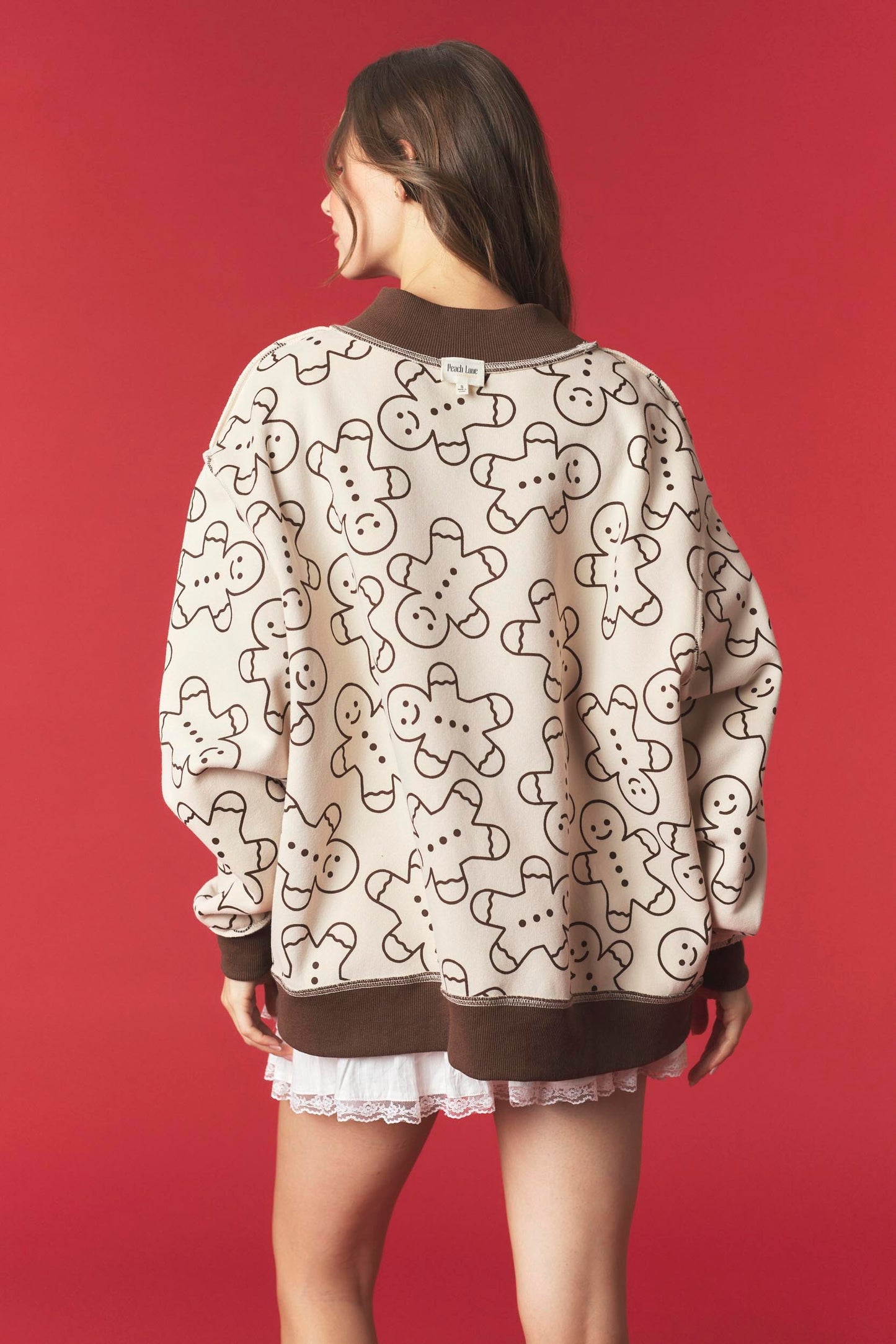 PREORDER: Gingerbread Man/Merry Reversible Mock Neck Sweatshirt (EARLY DECEMBER)