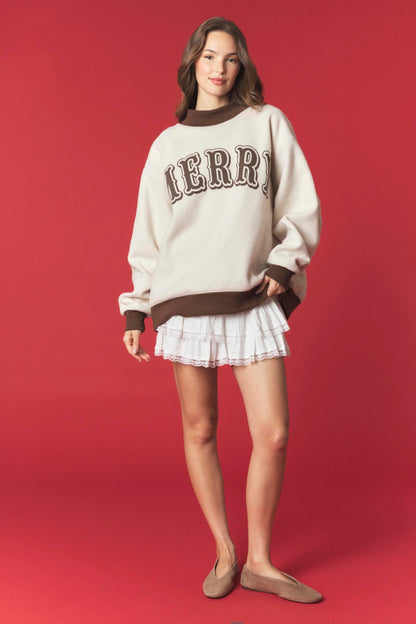 PREORDER: Gingerbread Man/Merry Reversible Mock Neck Sweatshirt (EARLY DECEMBER)