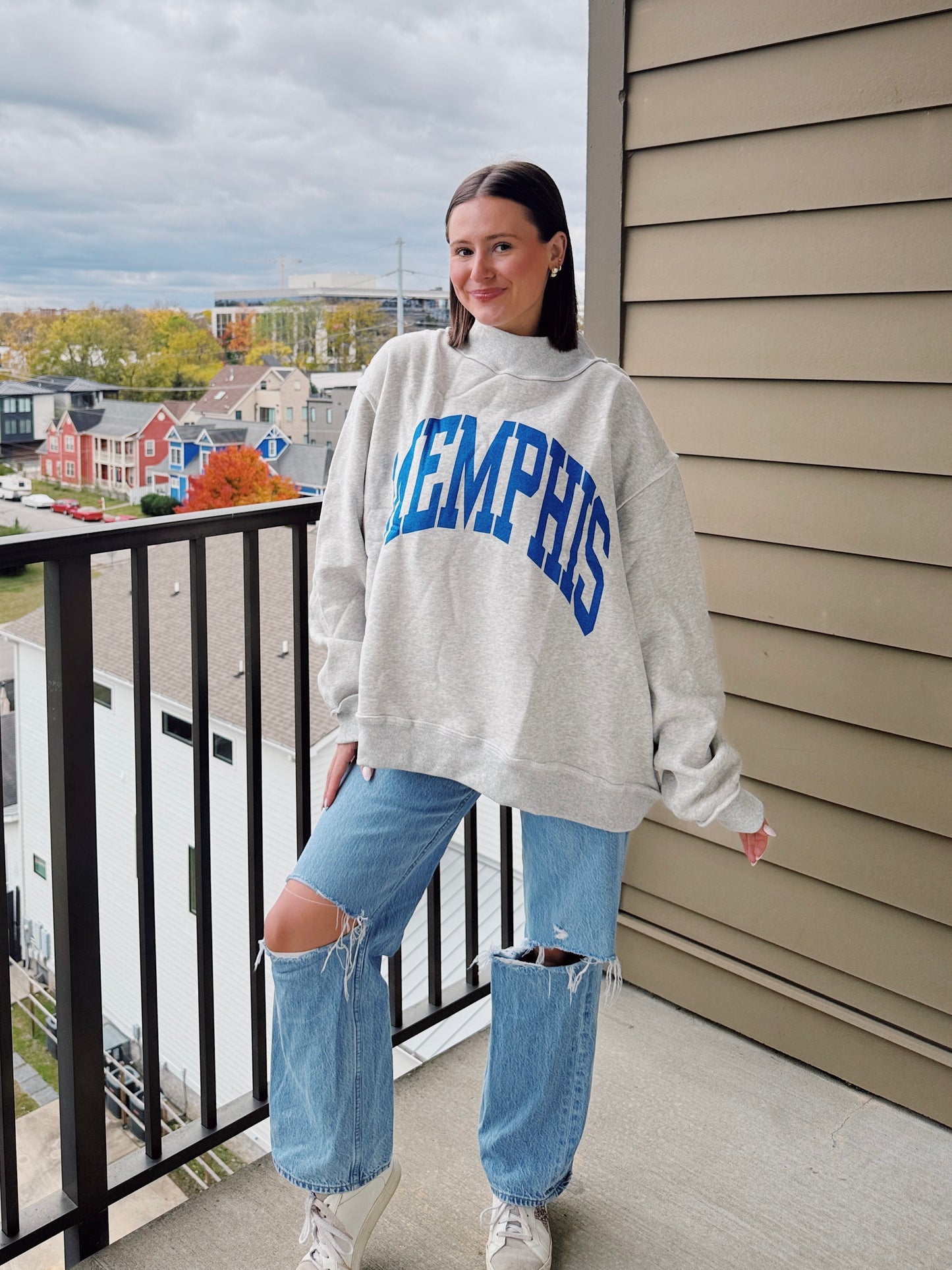 Memphis Reversible Mock Neck Sweatshirt