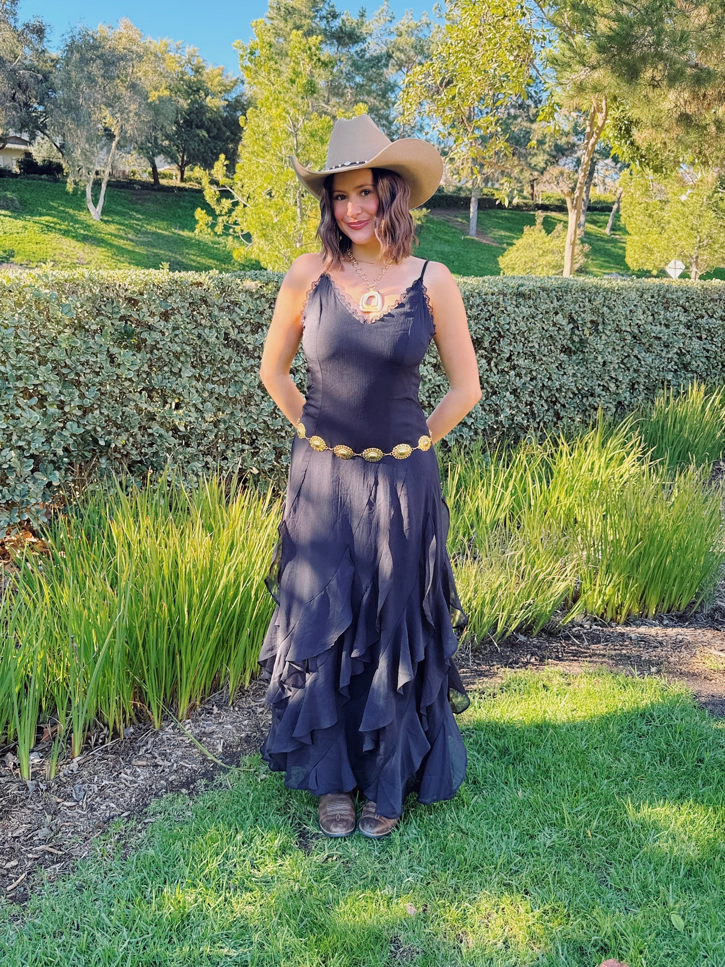 Chasing Sunsets Ruffle Maxi Dress