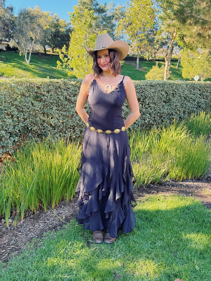 Chasing Sunsets Ruffle Maxi Dress