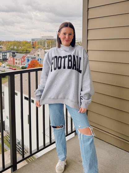 Football/Gameday Reversible Mock Neck Sweatshirt