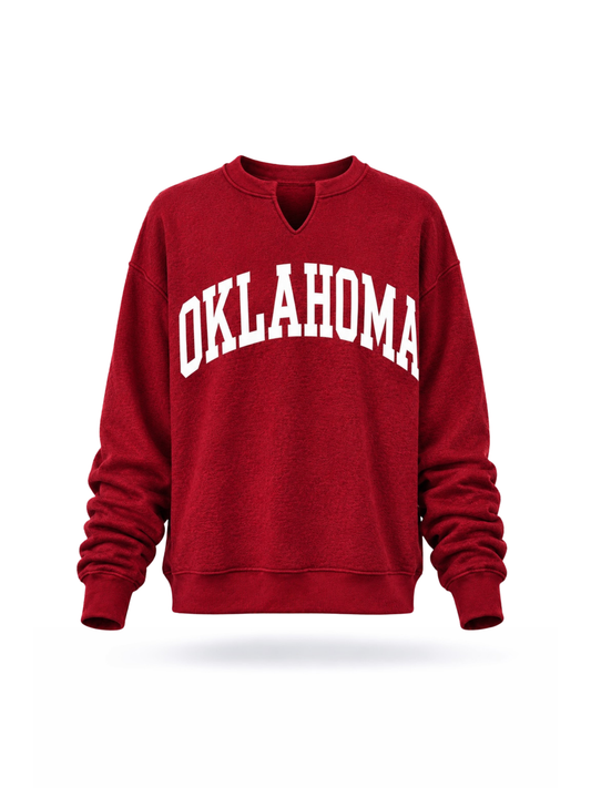 PREORDER: Oklahoma Split Neck Sweatshirt (EARLY AUGUST)