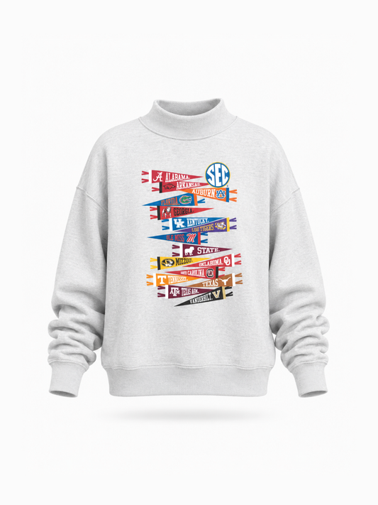 PREORDER: SEC Pennant Mock Neck Sweatshirt (EARLY SEPTEMBER)