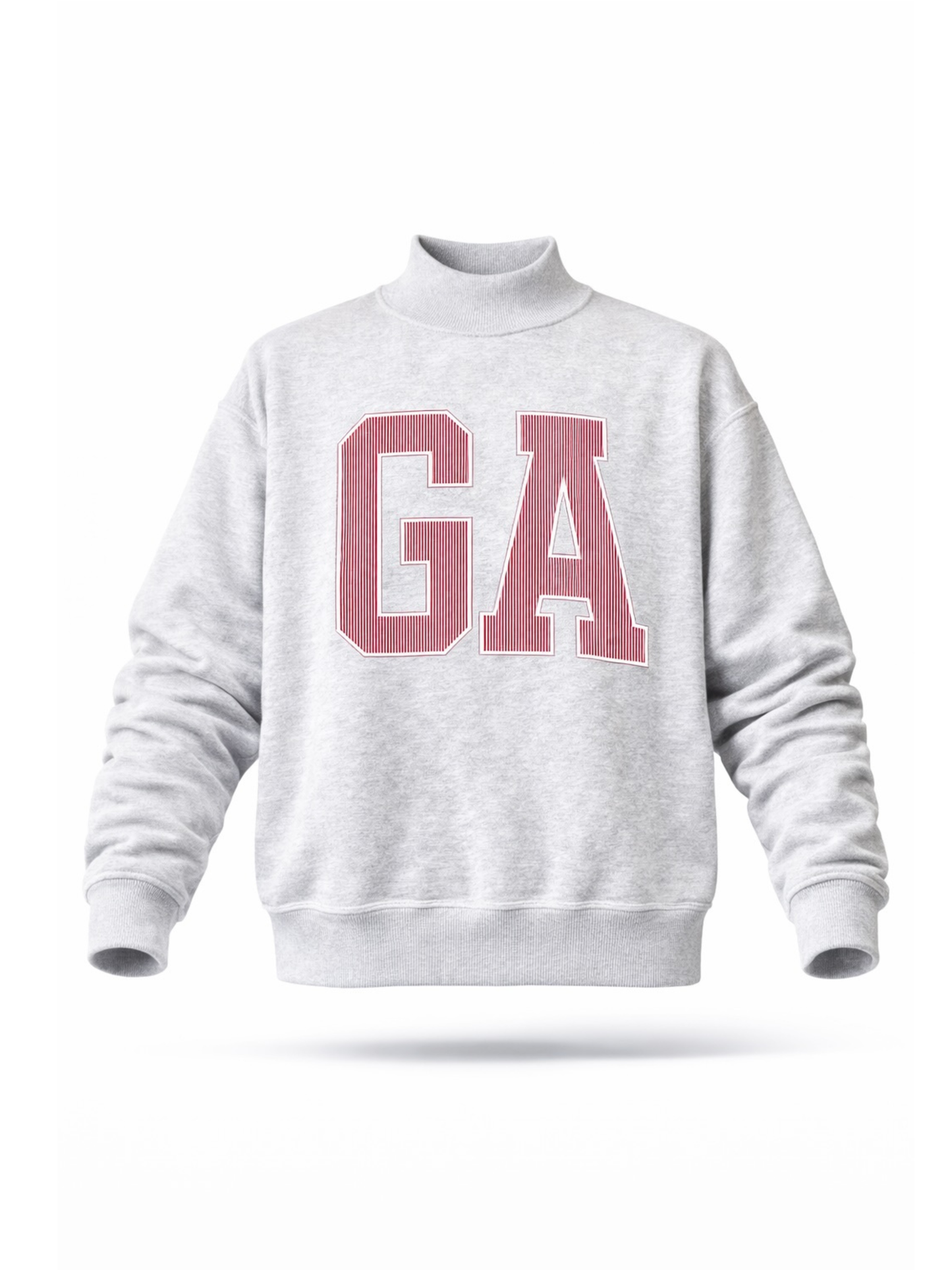 Pinstripe Embroidered Georgia (GA) Mock Neck Sweatshirt