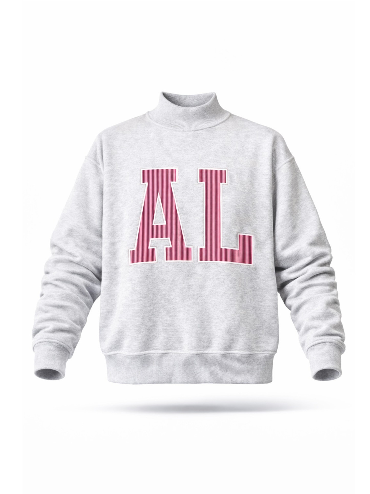 Pinstripe Embroidered Alabama (AL) Mock Neck Sweatshirt