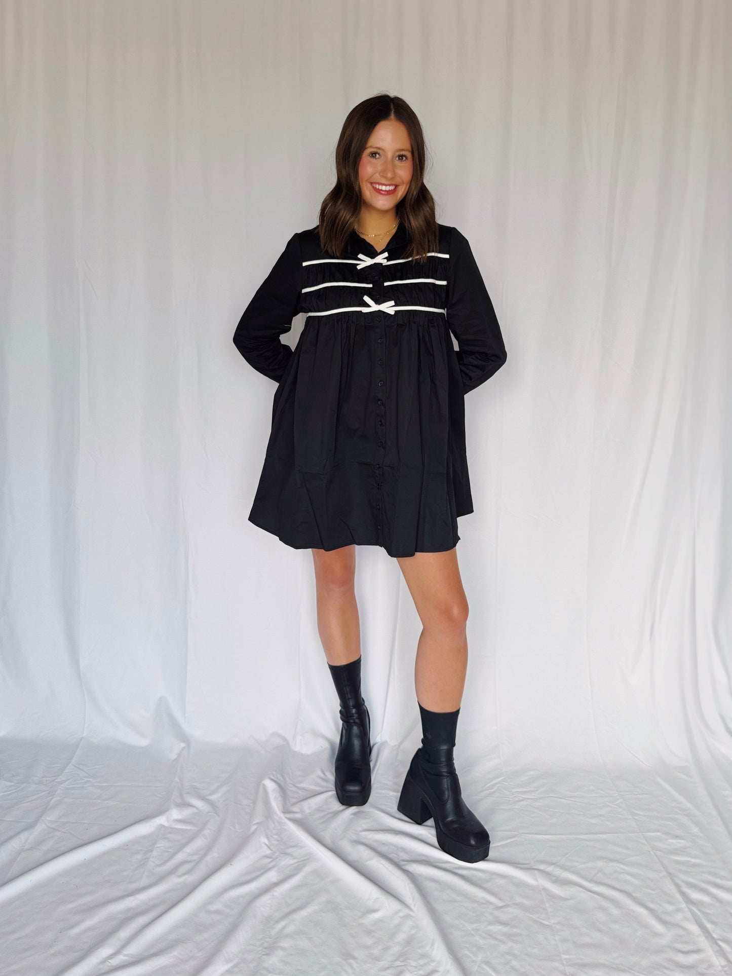 Darling Days Bow Button Down Dress