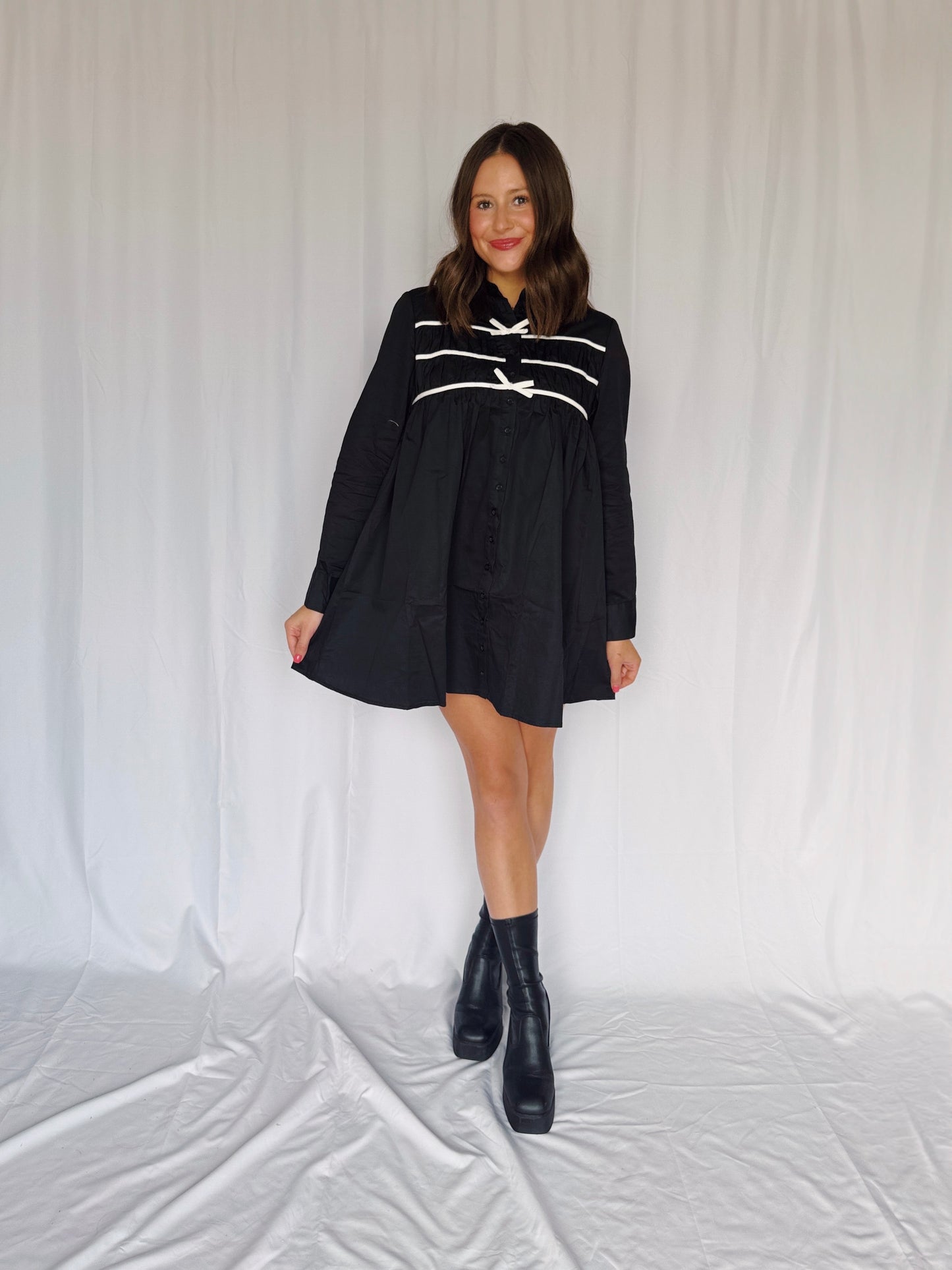Darling Days Bow Button Down Dress