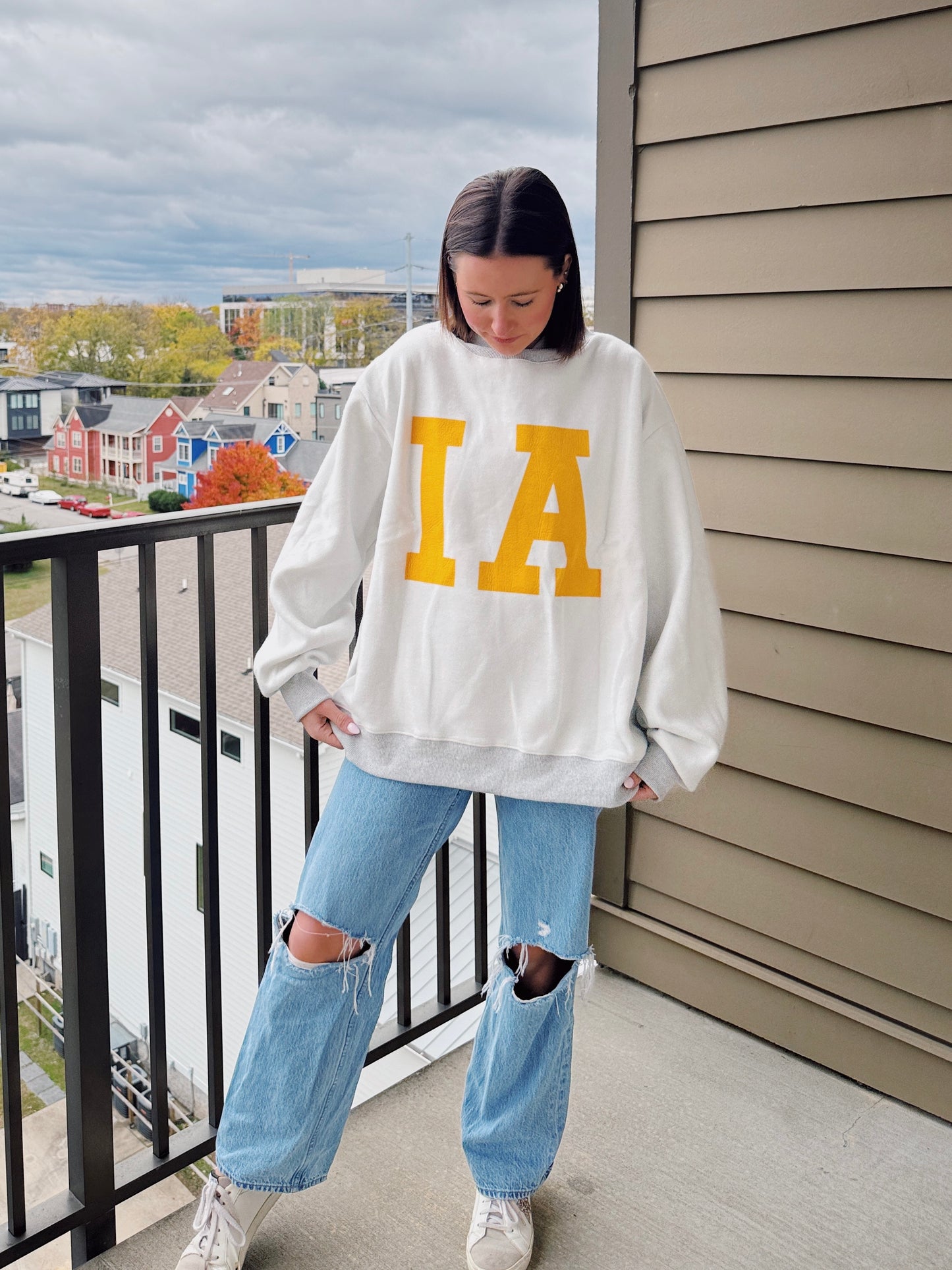 Iowa Reversible Mock Neck Sweatshirt