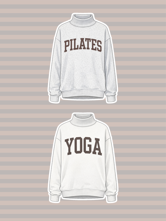 PREORDER: Pilates/Yoga Reversible Mock Neck Sweatshirt (EST. SHIP DATE: 2/13)