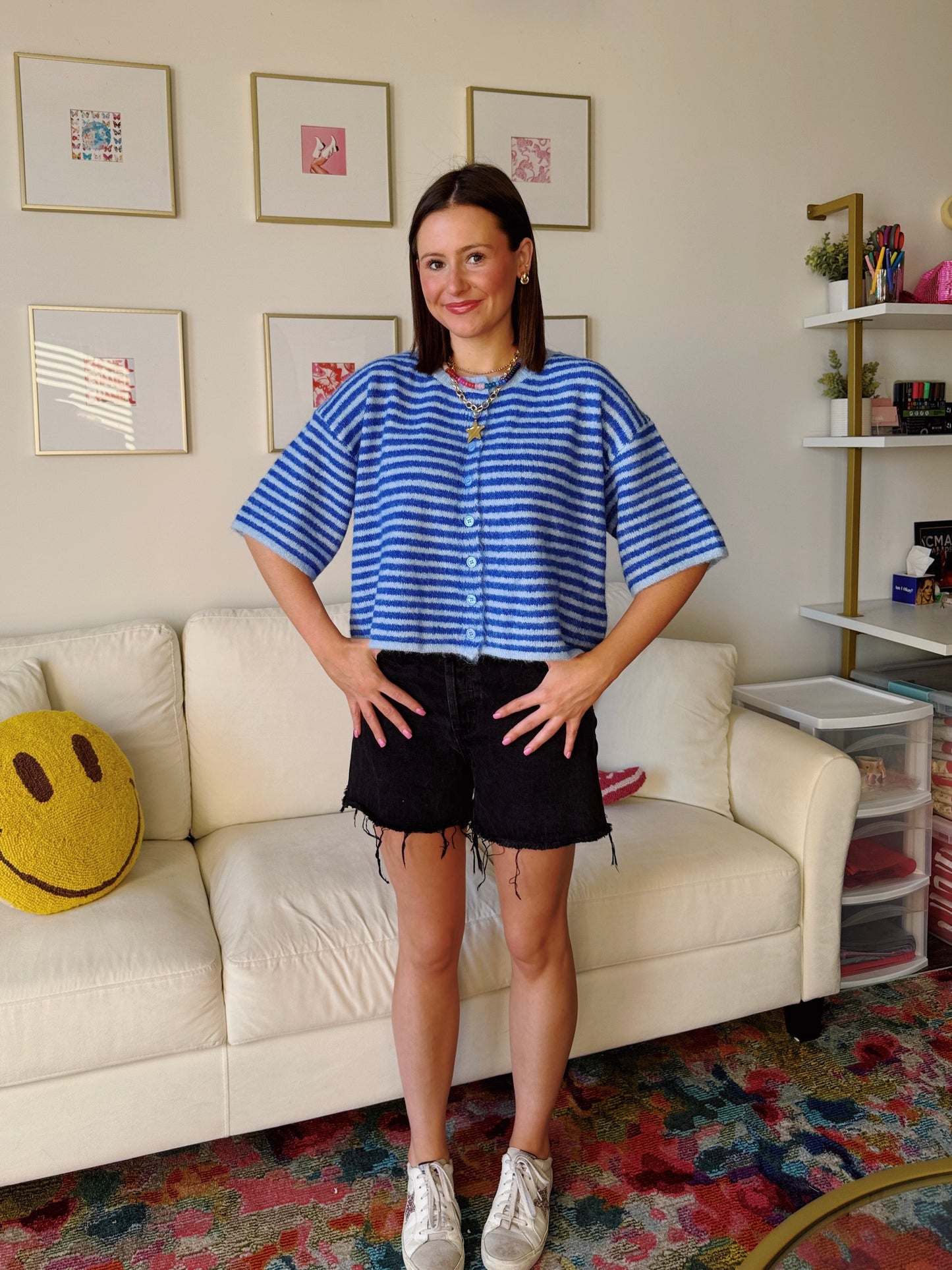 Easy Does It Striped Button Down Cardigan