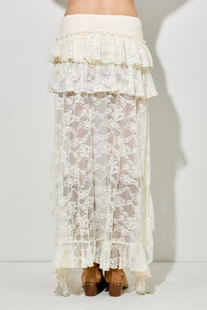 Boho Beauty Lace Hi-Low Skirt