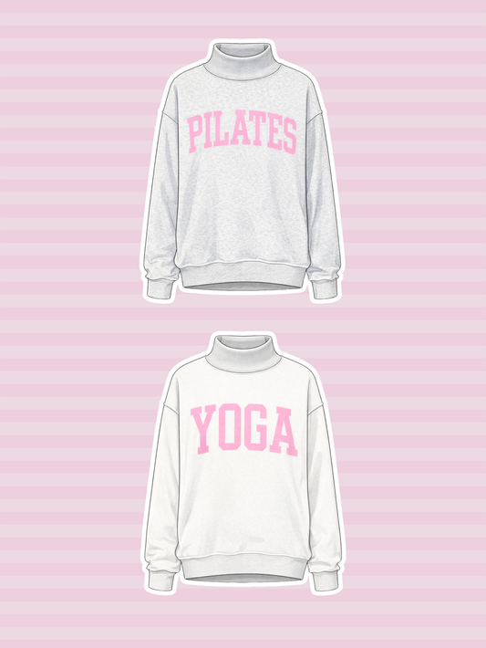 PREORDER: Pilates/Yoga Reversible Mock Neck Sweatshirt (EST. SHIP DATE: 2/13)