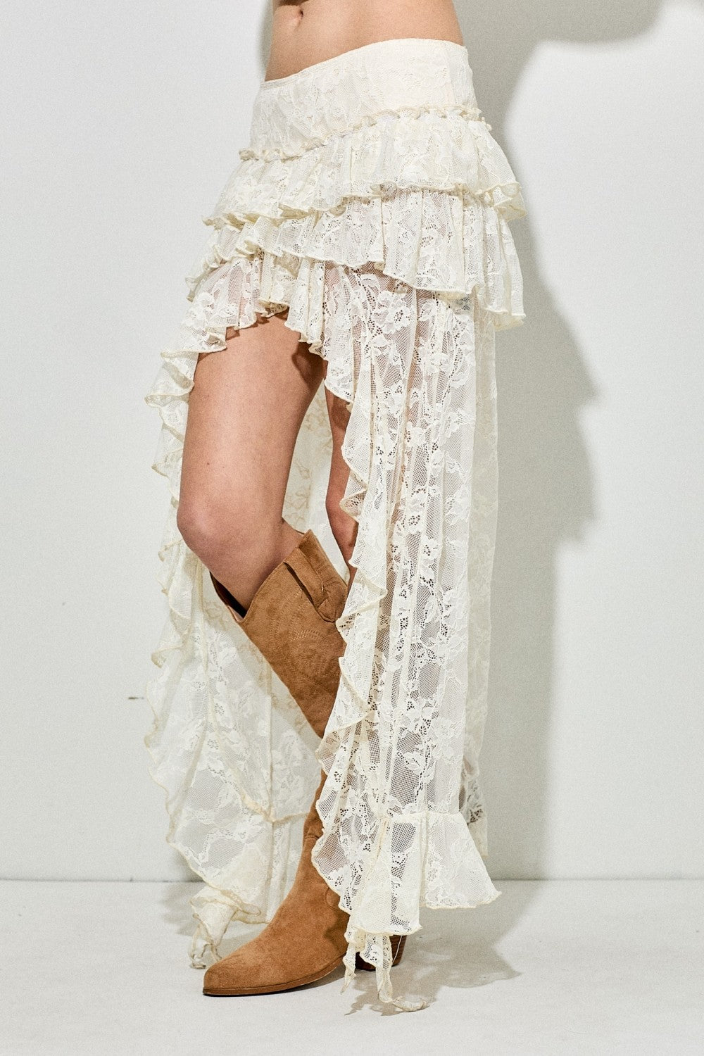 Boho Beauty Lace Hi-Low Skirt