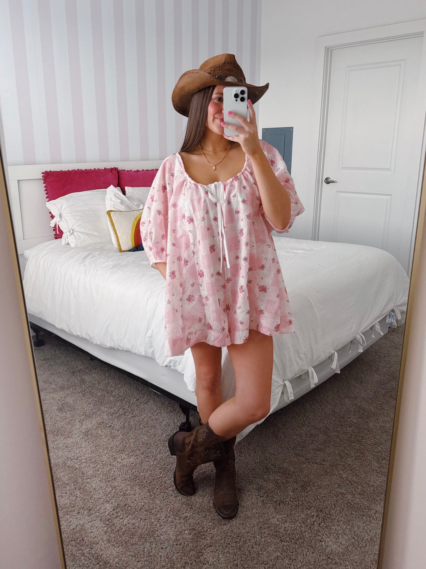 Spring Fling Floral Eyelet Romper