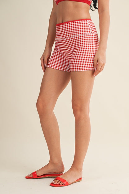 Off Duty Gingham Sports Bra & Shorts Set