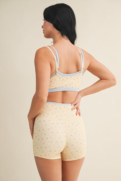 Off Duty Floral Sports Bra & Shorts Set
