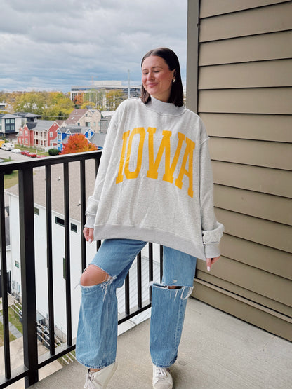 Iowa Reversible Mock Neck Sweatshirt