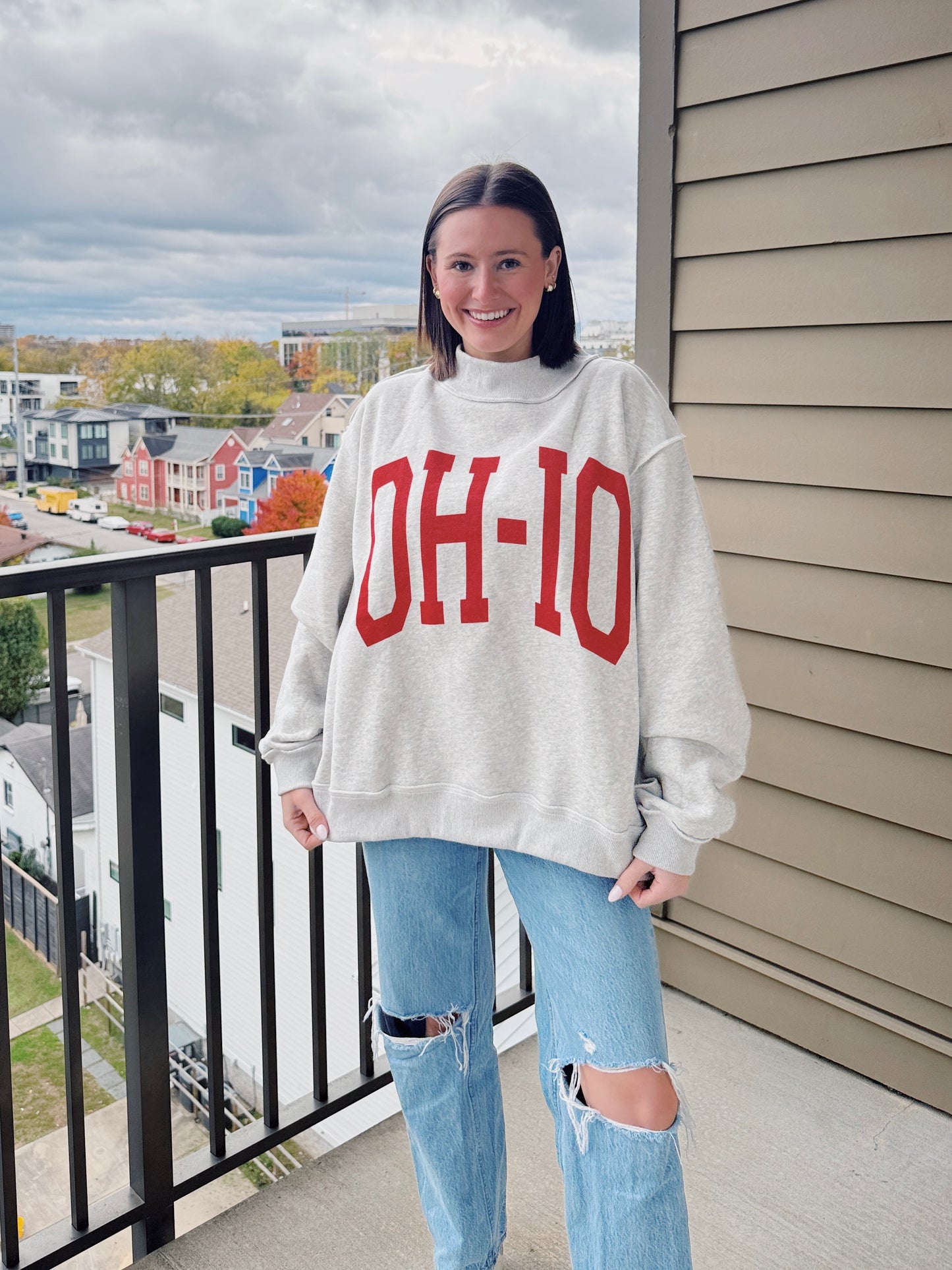 Ohio Reversible Mock Neck Sweatshirt