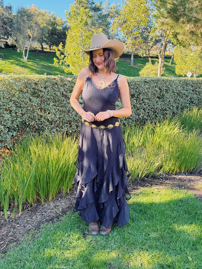 Chasing Sunsets Ruffle Maxi Dress