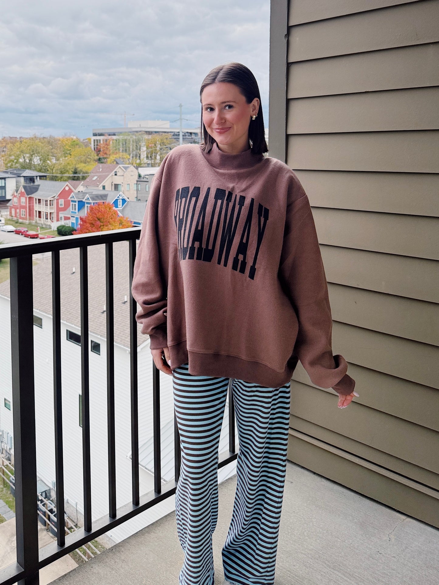 Nashville/Broadway Reversible Mock Neck Sweatshirt