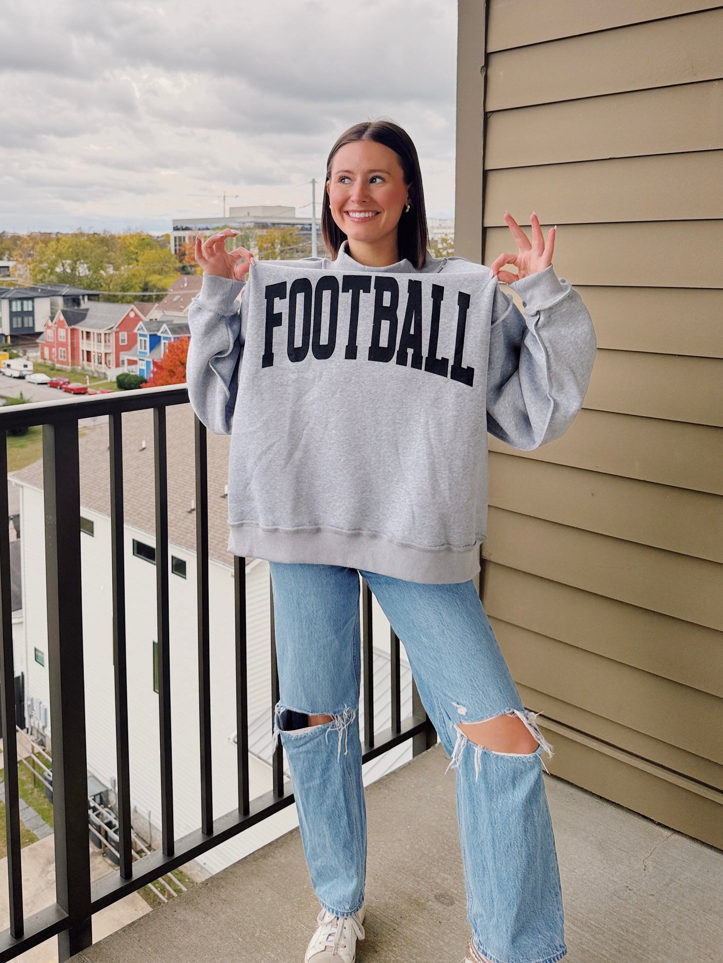 Football/Gameday Reversible Mock Neck Sweatshirt