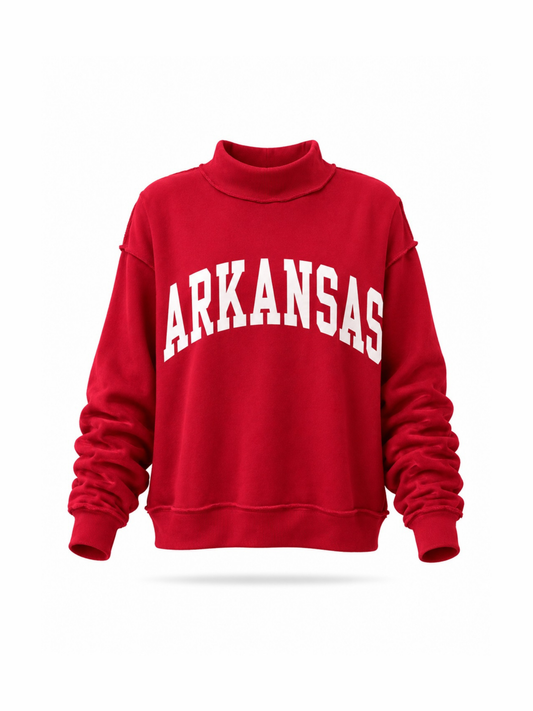 Arkansas Reversible Mock Neck Sweatshirt