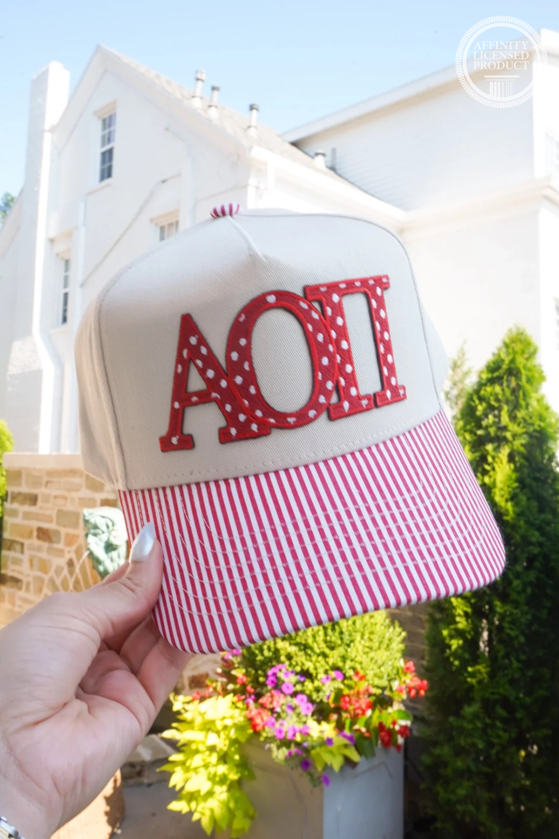 Alpha Omicron Pi (AOII) Patterned Trucker Hat