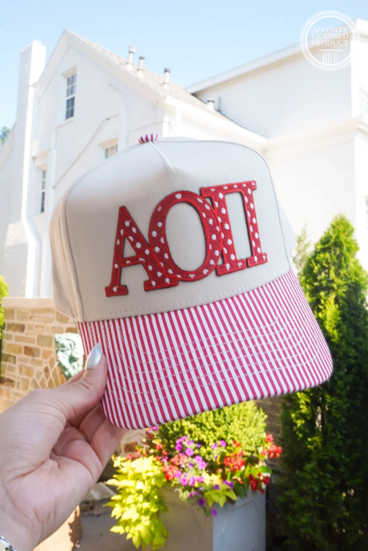 Alpha Omicron Pi (AOII) Patterned Trucker Hat