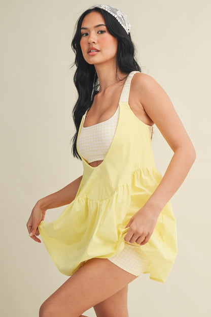 PREORDER: Sweet Escape Gingham Athletic Romper Dress (EARLY JUNE)