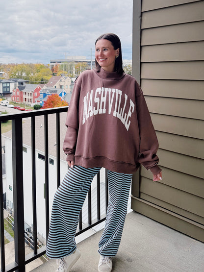 Nashville/Broadway Reversible Mock Neck Sweatshirt