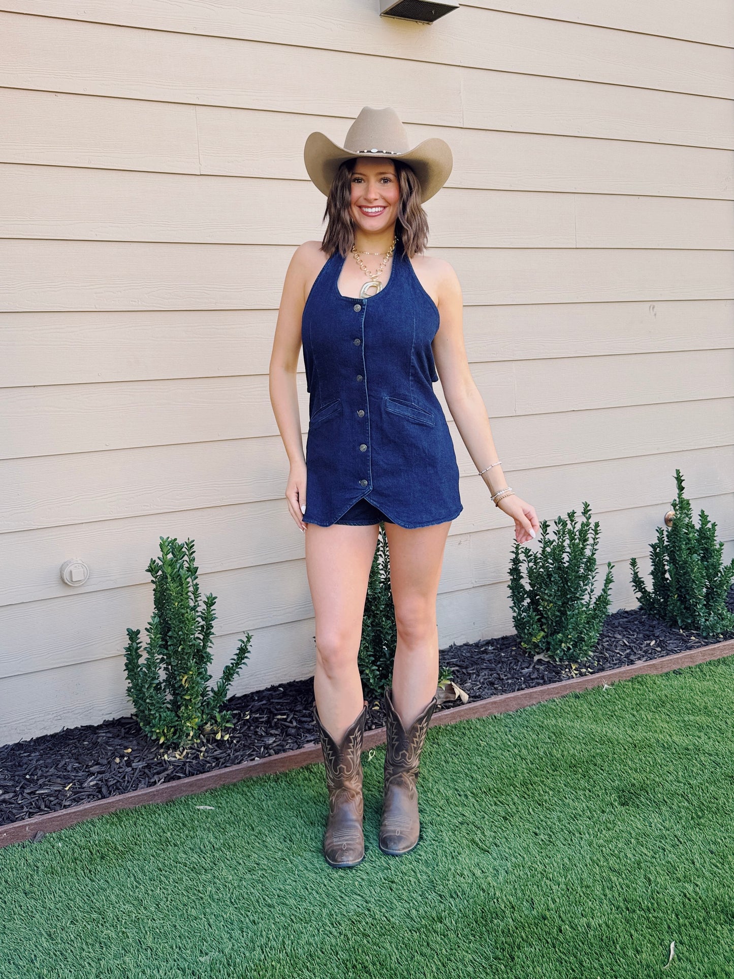 Red Dirt Road Denim Romper