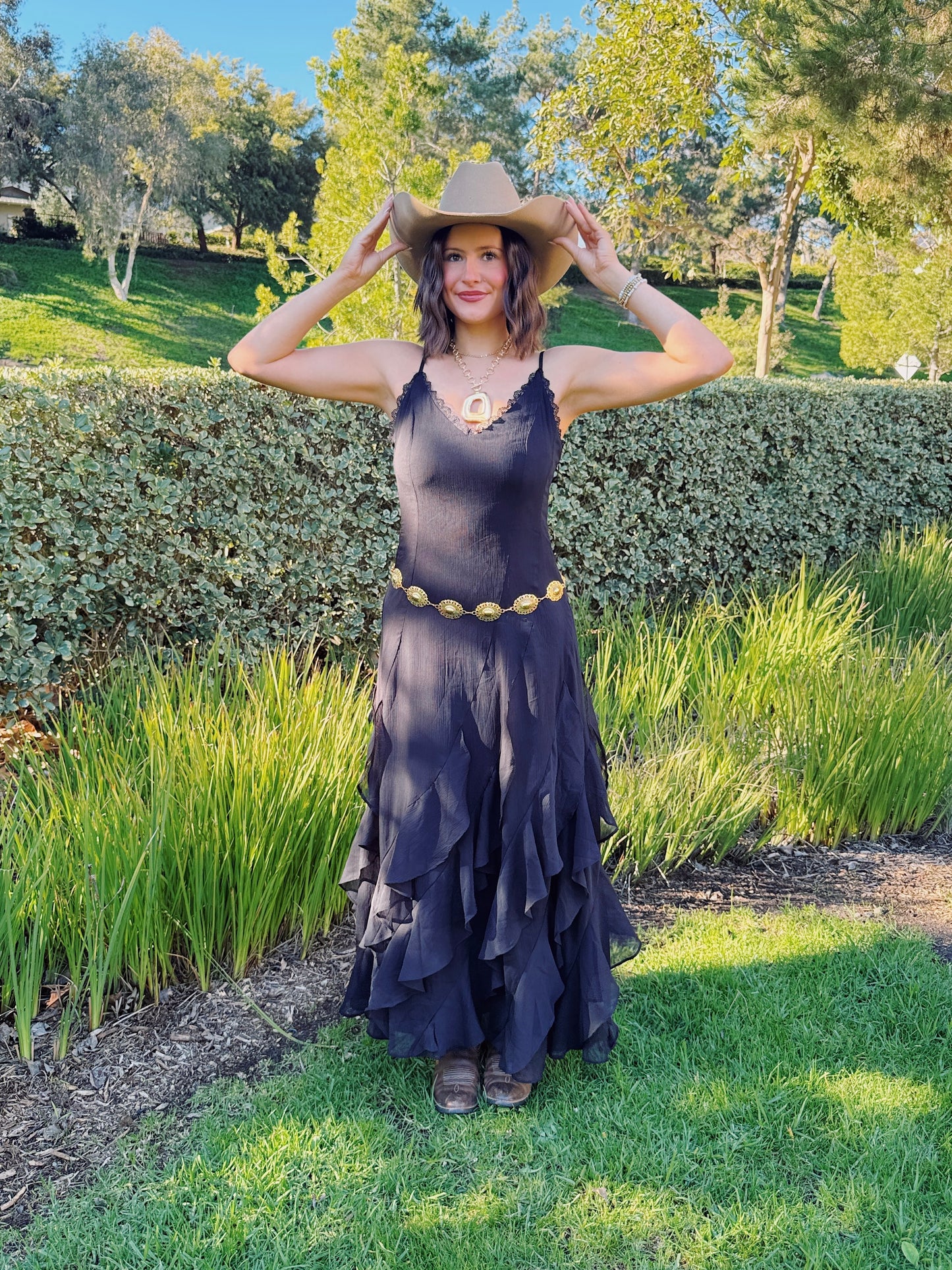 Chasing Sunsets Ruffle Maxi Dress