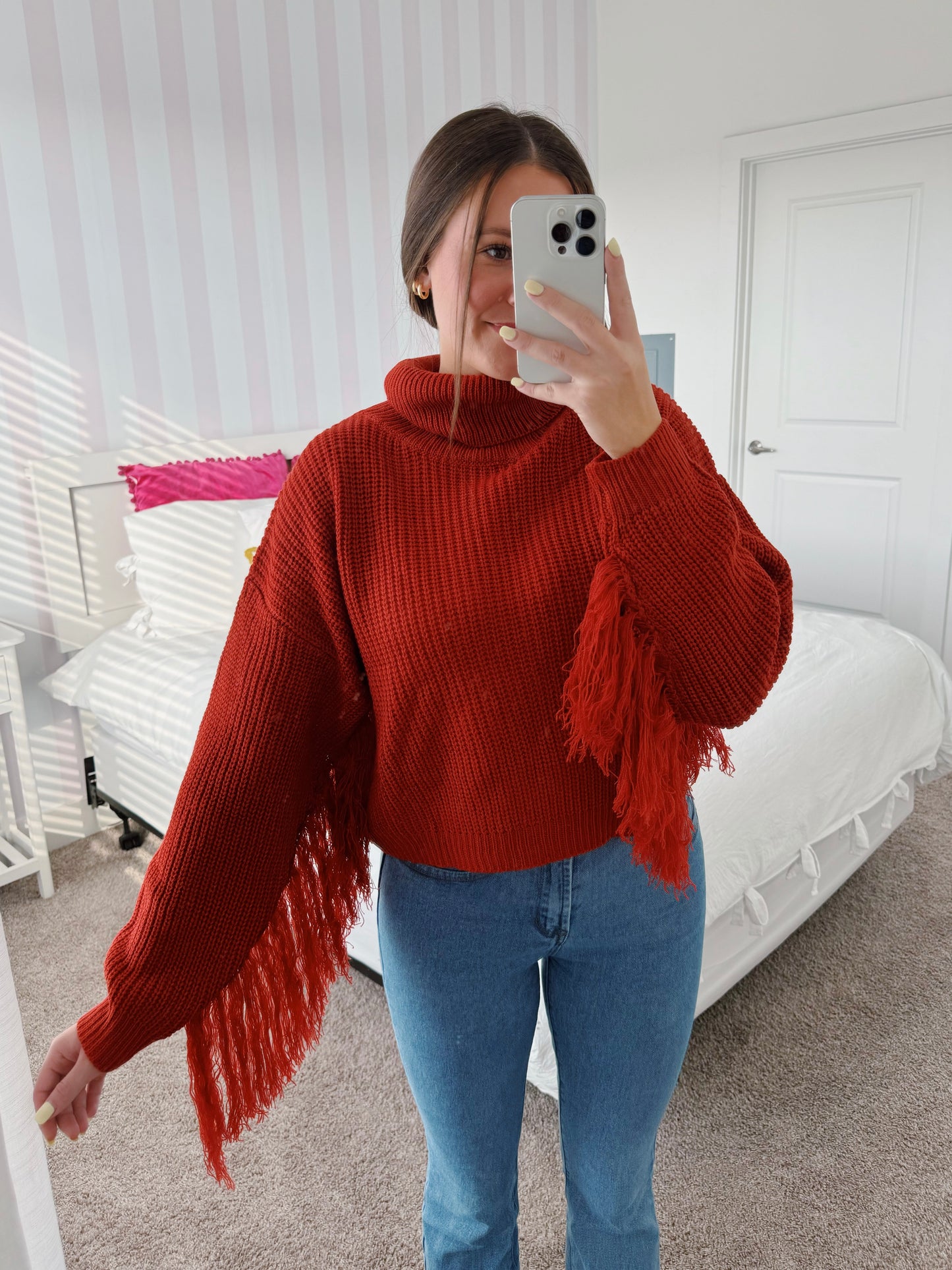 Keeping It Cozy Fringe Sweater