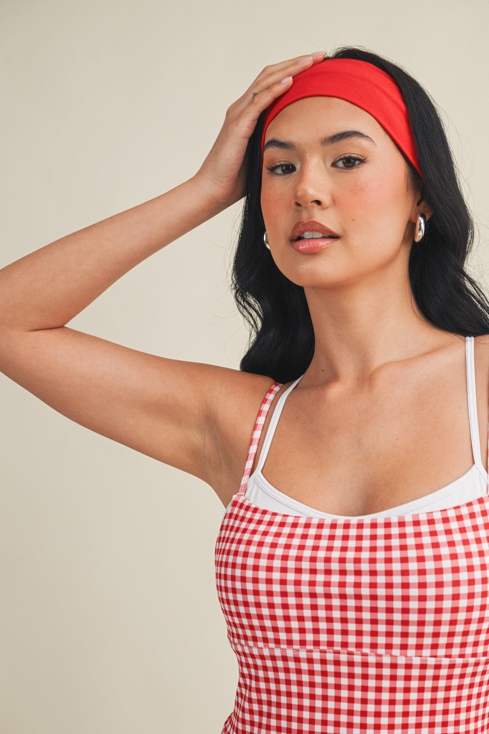 On The Move Gingham Layered Athletic Dress