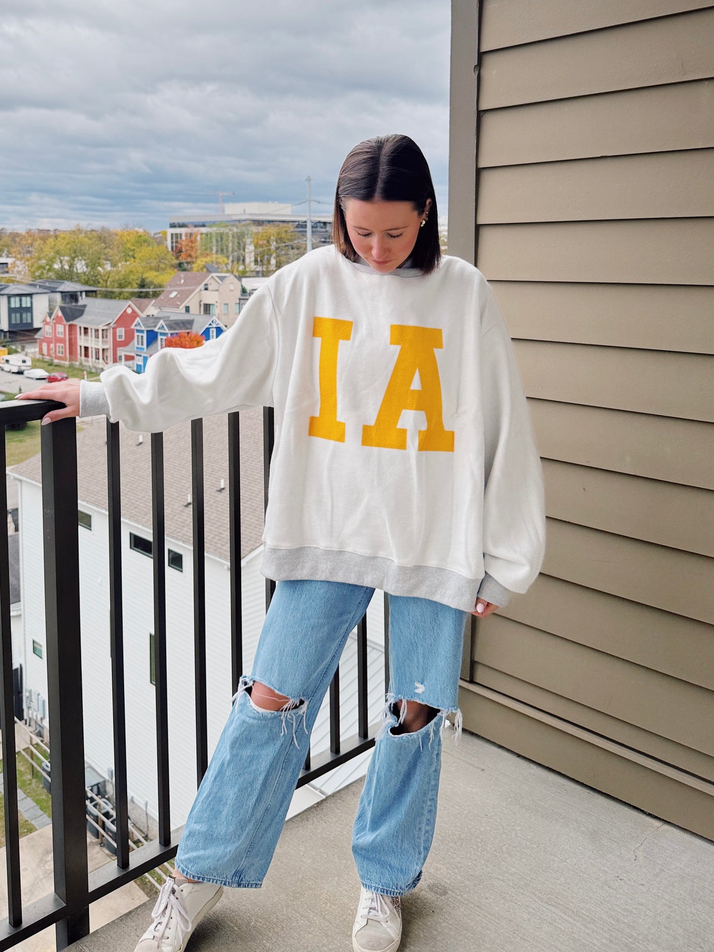 Iowa Reversible Mock Neck Sweatshirt